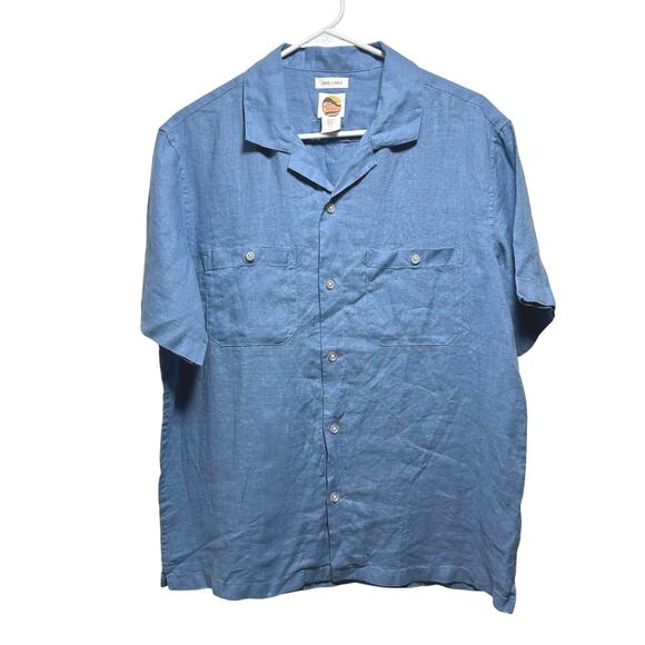 C & C California Men's 100% Linen Button Front Resort Camp Shirt M Medium NWOT - Picture 1 of 7